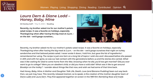 Security scan screenshot of https://www.womanaroundtown.com/?p=223948