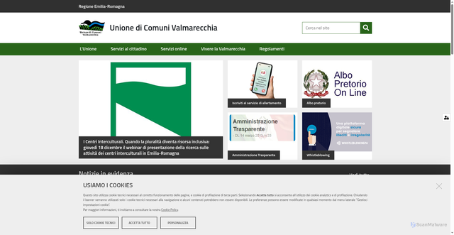 Security scan screenshot of https://www.vallemarecchia.it/
