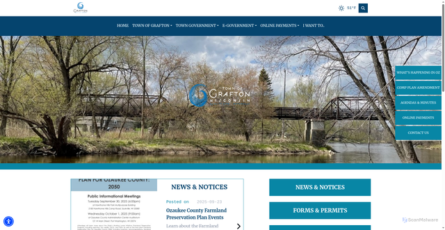 Security scan screenshot of https://townofgraftonwi.gov/