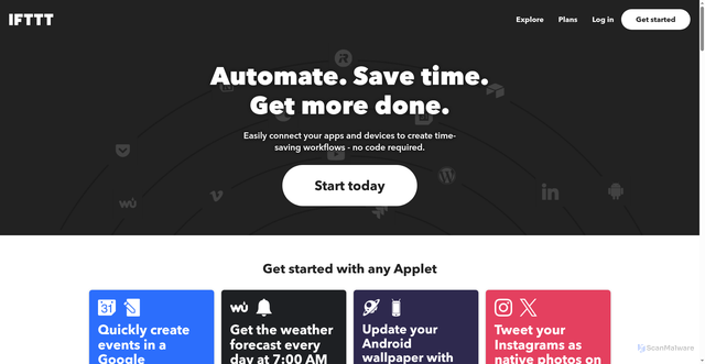 Security scan screenshot of https://ifttt.com/