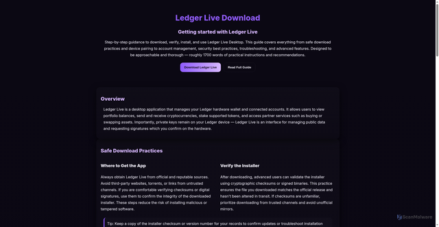 Security scan screenshot of http://en-download-ledgrr.pages.dev/