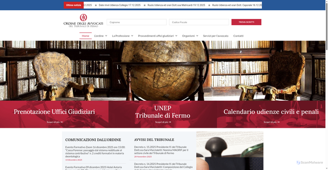 Security scan screenshot of https://ordineavvocatidifermo.it/