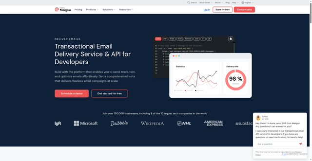 Security scan screenshot of https://mailgun.com/