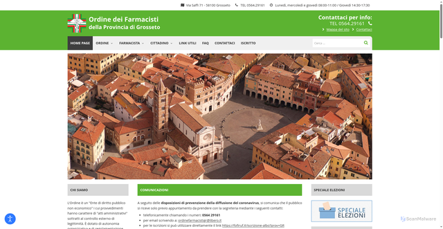 Security scan screenshot of https://www.ordinefarmacistigr.it
