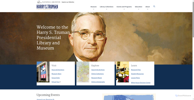 Security scan screenshot of https://www.trumanlibrary.gov