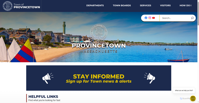 Security scan screenshot of https://provincetown-ma.gov/