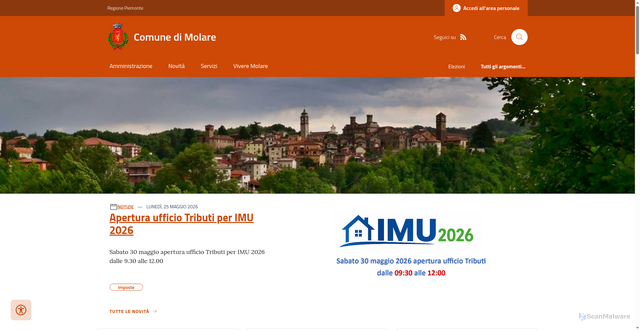 Security scan screenshot of https://www.comune.molare.al.it