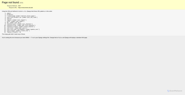 Security scan screenshot of https://instruments.tds.bid