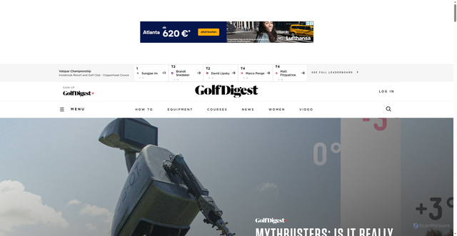 Security scan screenshot of https://www.golfdigest.com