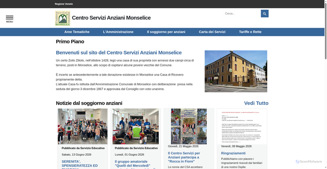 Security scan screenshot of https://www.centroanzianimonselice.it