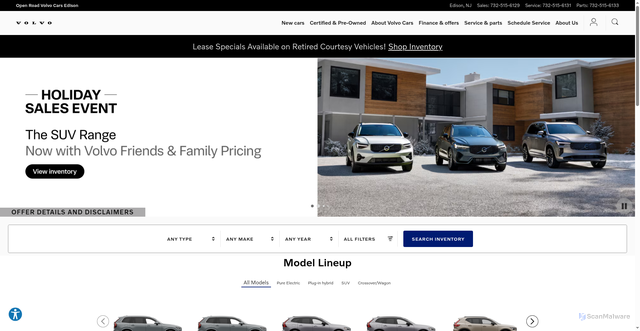 Security scan screenshot of https://www.openroadvolvocarsedison.com/