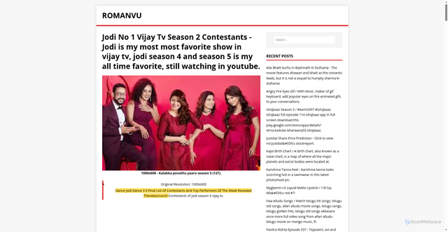 Security scan screenshot of https://vunamar.pages.dev/post/jodi-no-1-vijay-tv-season-2-contestants/