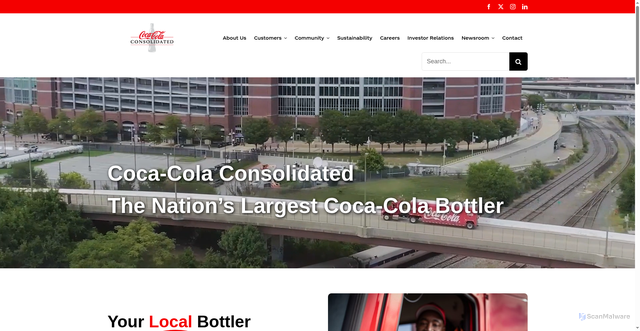 Security scan screenshot of https://www.cokeconsolidated.com/