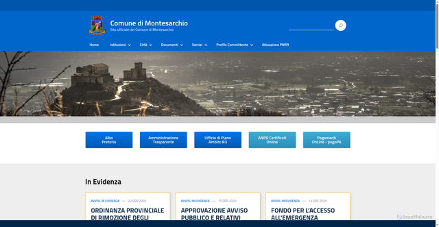 Security scan screenshot of https://www.comune.montesarchio.bn.it/