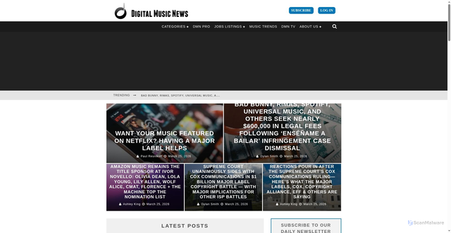 Security scan screenshot of https://www.digitalmusicnews.com