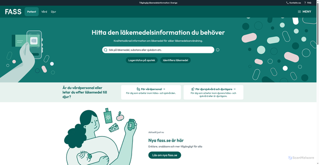 Security scan screenshot of https://www.fass.se/