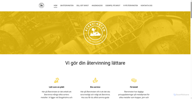 Security scan screenshot of https://atervinsten.se