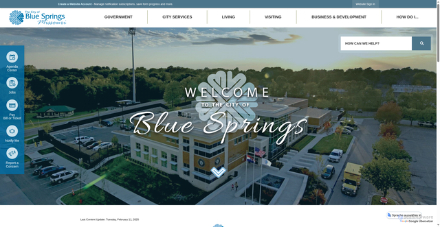 Security scan screenshot of https://www.bluespringsgov.com/