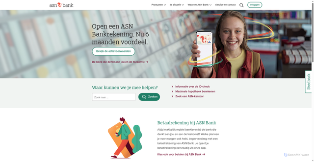 Security scan screenshot of https://asnbank.nl