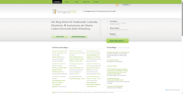 Security scan screenshot of https://blogs.urz.uni-halle.de