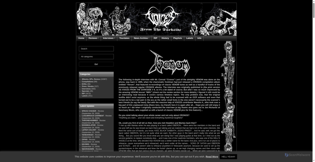 Security scan screenshot of https://www.voicesfromthedarkside.de/interview/venom/