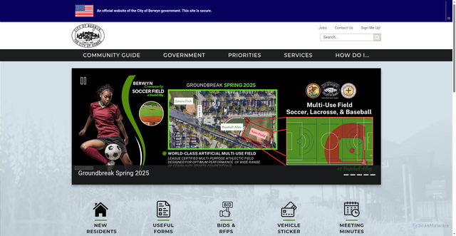 Security scan screenshot of https://www.berwyn-il.gov/