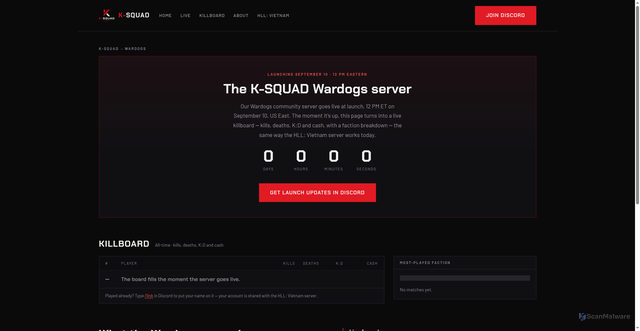 Security scan screenshot of https://ksquad.gg/servers/wardogs/