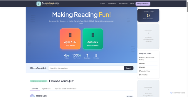 Security scan screenshot of https://readingquiz-ewq9376r6z.edgeone.app/