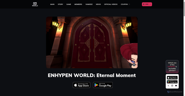 Security scan screenshot of https://www.enhypenworld.com/