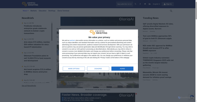 Security scan screenshot of https://cryptobriefing.com/markets-react-to-fomc-meeting-minutes/