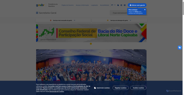 Security scan screenshot of https://www.gov.br/secretariageral/pt-br