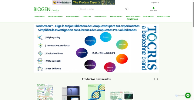 Security scan screenshot of https://www.biogen.es