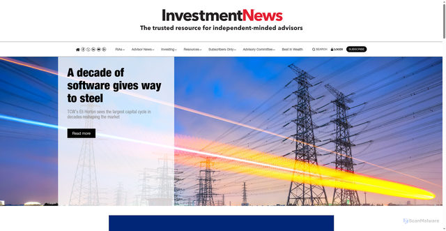 Security scan screenshot of https://investmentnews.com