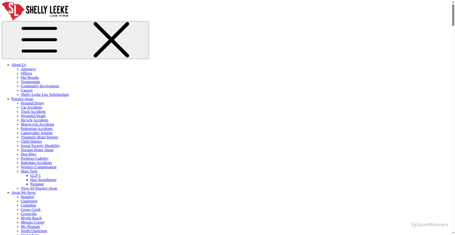Security scan screenshot of https://www.leekelaw.com/truck-accident-lawyer/south-carolina/