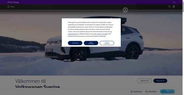 Security scan screenshot of https://www.volkswagen.se/