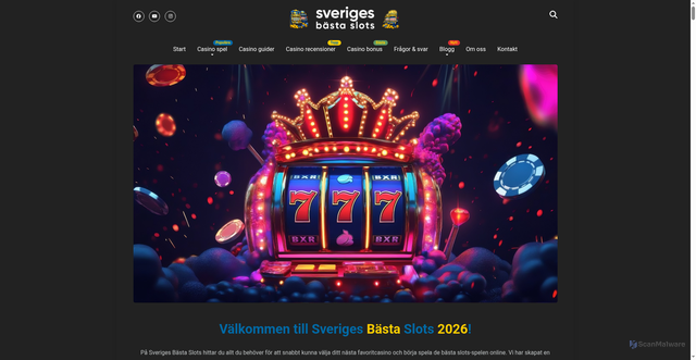 Security scan screenshot of https://sverigesbastaslots.se