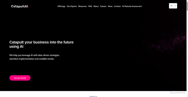 Security scan screenshot of https://catapult-ai.com/