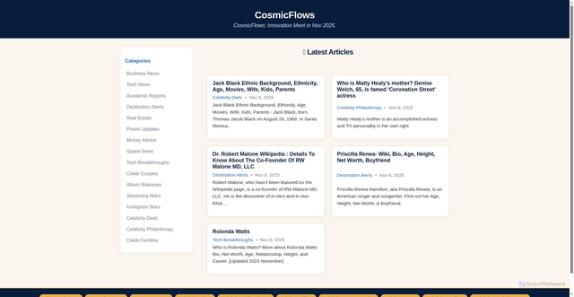 Security scan screenshot of https://cinemadream-cha6al.pages.dev/category/business-news/category/academic-reports/