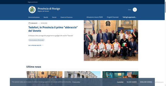 Security scan screenshot of http://www.provincia.rovigo.it/myportal/P_RO/home