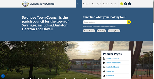 Security scan screenshot of https://www.swanage.gov.uk/