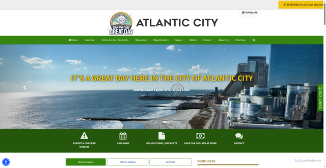 Security scan screenshot of https://www.acnj.gov/