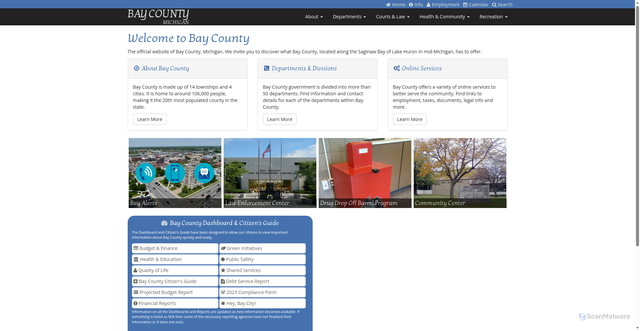 Security scan screenshot of https://www.baycountymi.gov/
