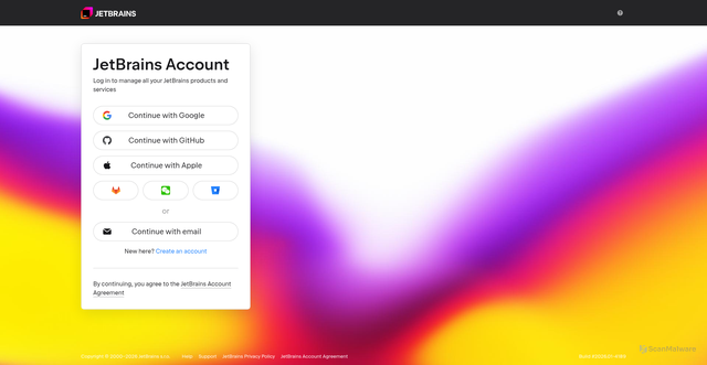 Security scan screenshot of https://oauth.account.jetbrains.com