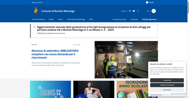 Security scan screenshot of https://comune.bovisiomasciago.mb.it:443/