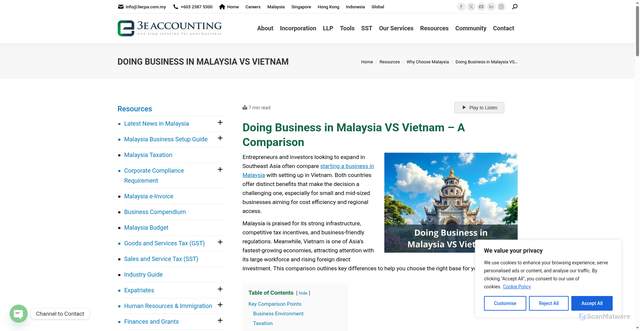 Security scan screenshot of https://www.3ecpa.com.my/resources/why-choose-malaysia/doing-business-in-malaysia-vs-vietnam/