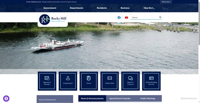 Security scan screenshot of https://rockyhillct.gov/