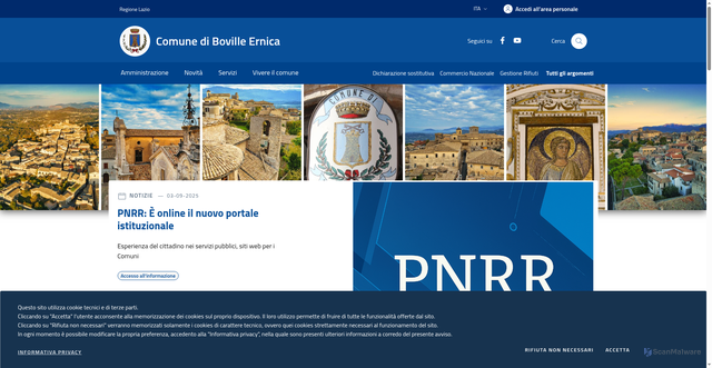 Security scan screenshot of https://comune.boville-ernica.fr.it/