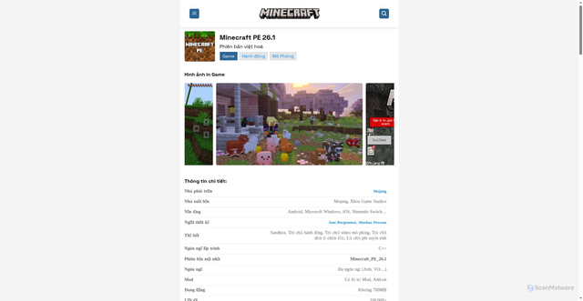 Security scan screenshot of https://minecraftpe.games/