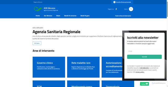 Security scan screenshot of https://www.asrabruzzo.it/