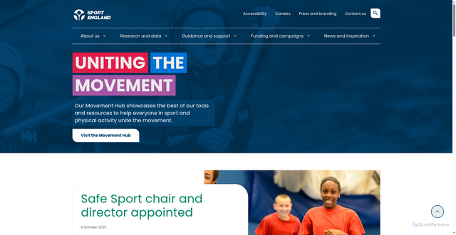 Security scan screenshot of https://www.sportengland.org/
